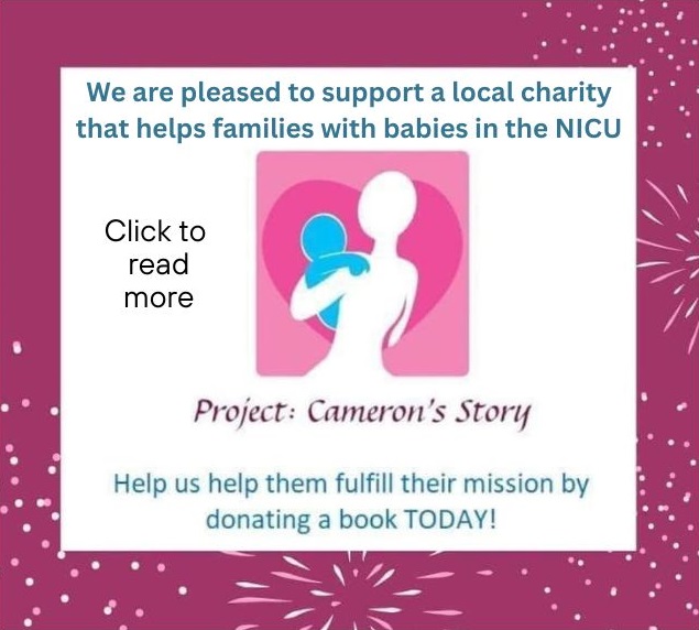 Help us support a local charity, Project Cameron's Story by donating a book to a local NICU on Amazon. Link: www.amazon.com/hz/wishlist/ls/13Y2EVNBQ6M9G?